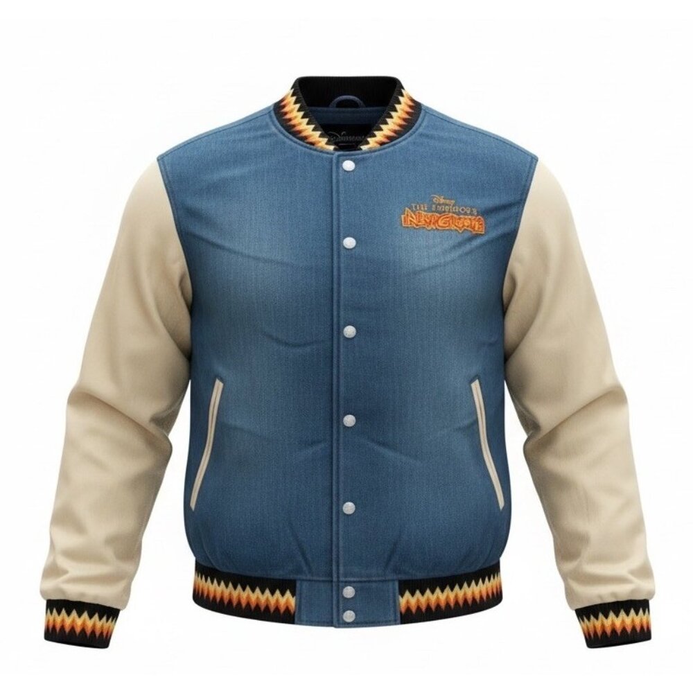 Disney The Emperor's New Groove Denim Varsity Jacket L